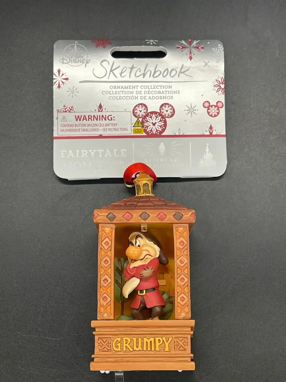 Disney NWT Grumpy Light up Sketchbook Ornament Collection Snow White & 7 Dwarfs